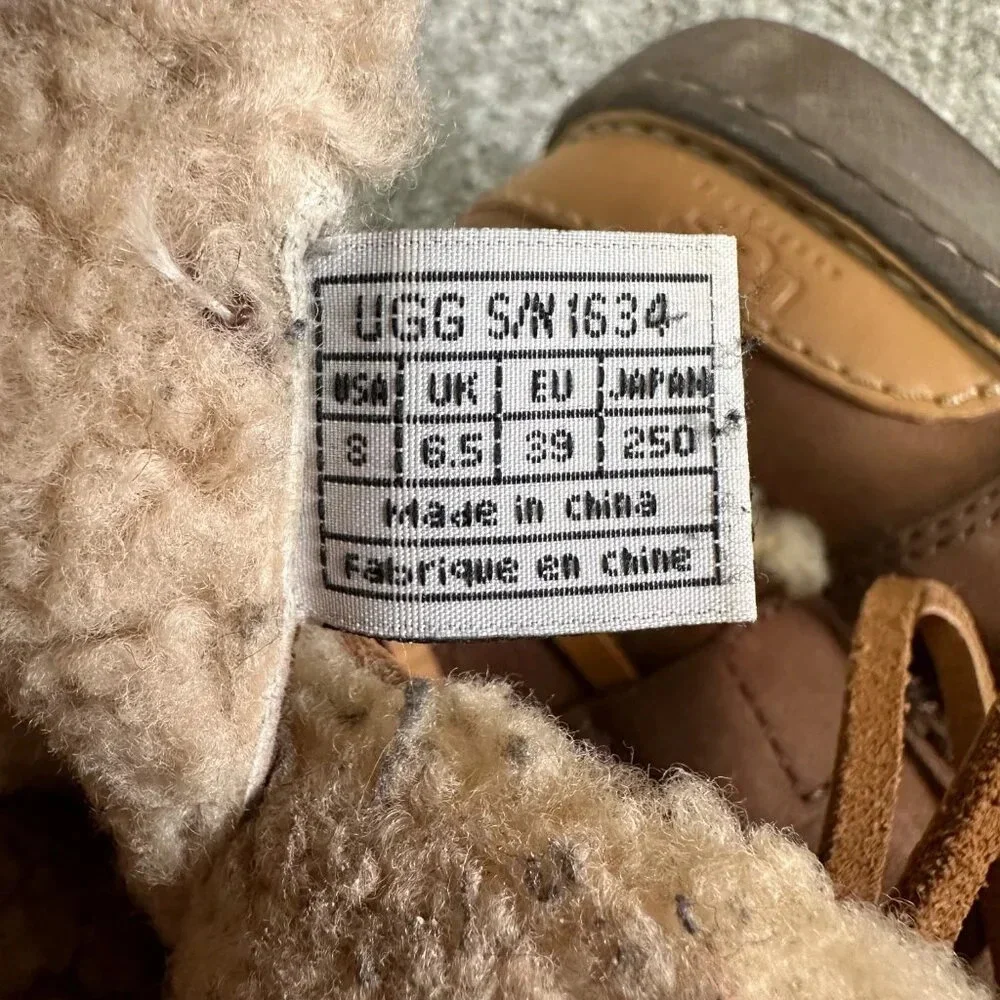 UGG Catalina Womens Size 8 Brown Leather Sheepskin Shearling Wrap Boots